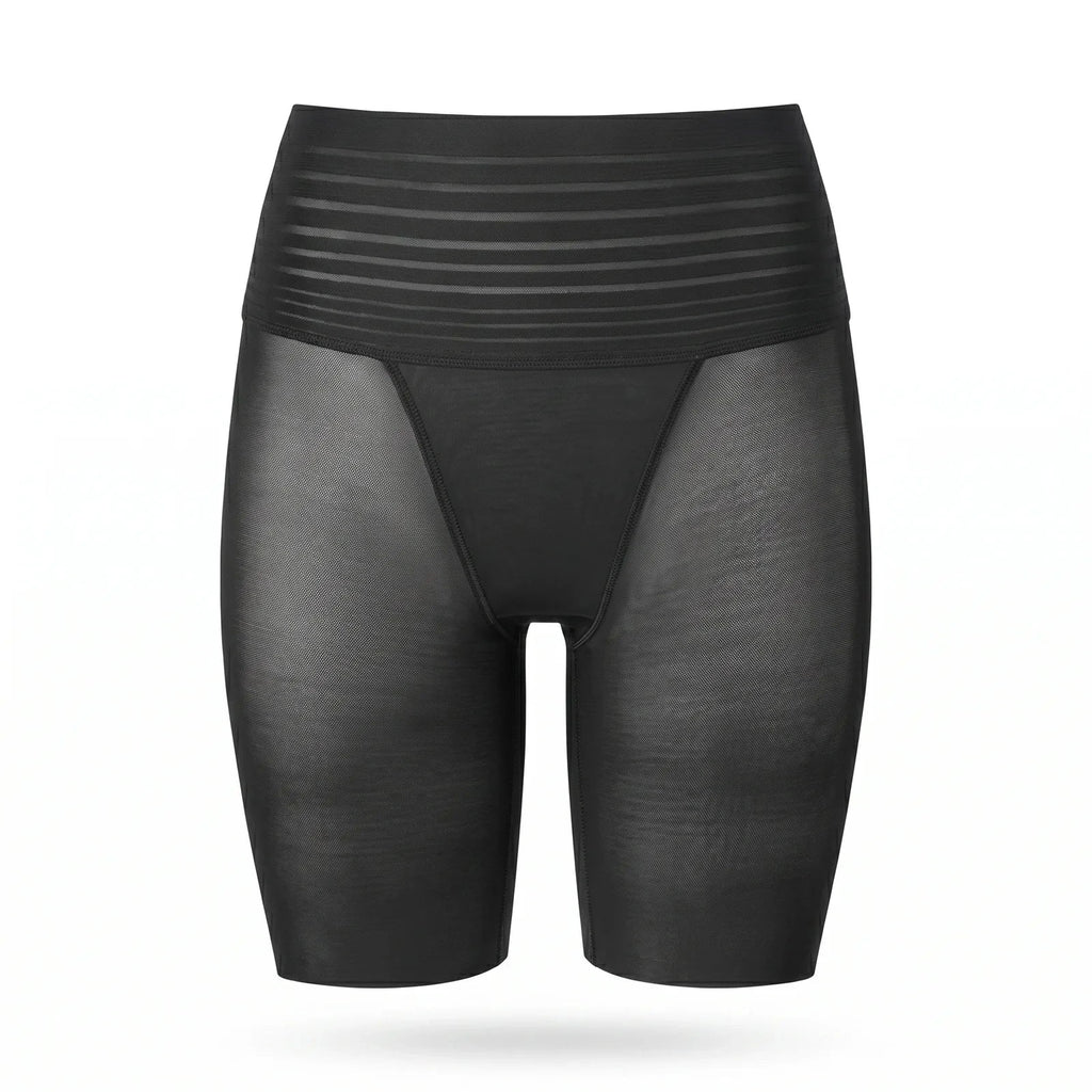 Panty anti-frottement mi-cuisse noir, taille haute, packshot