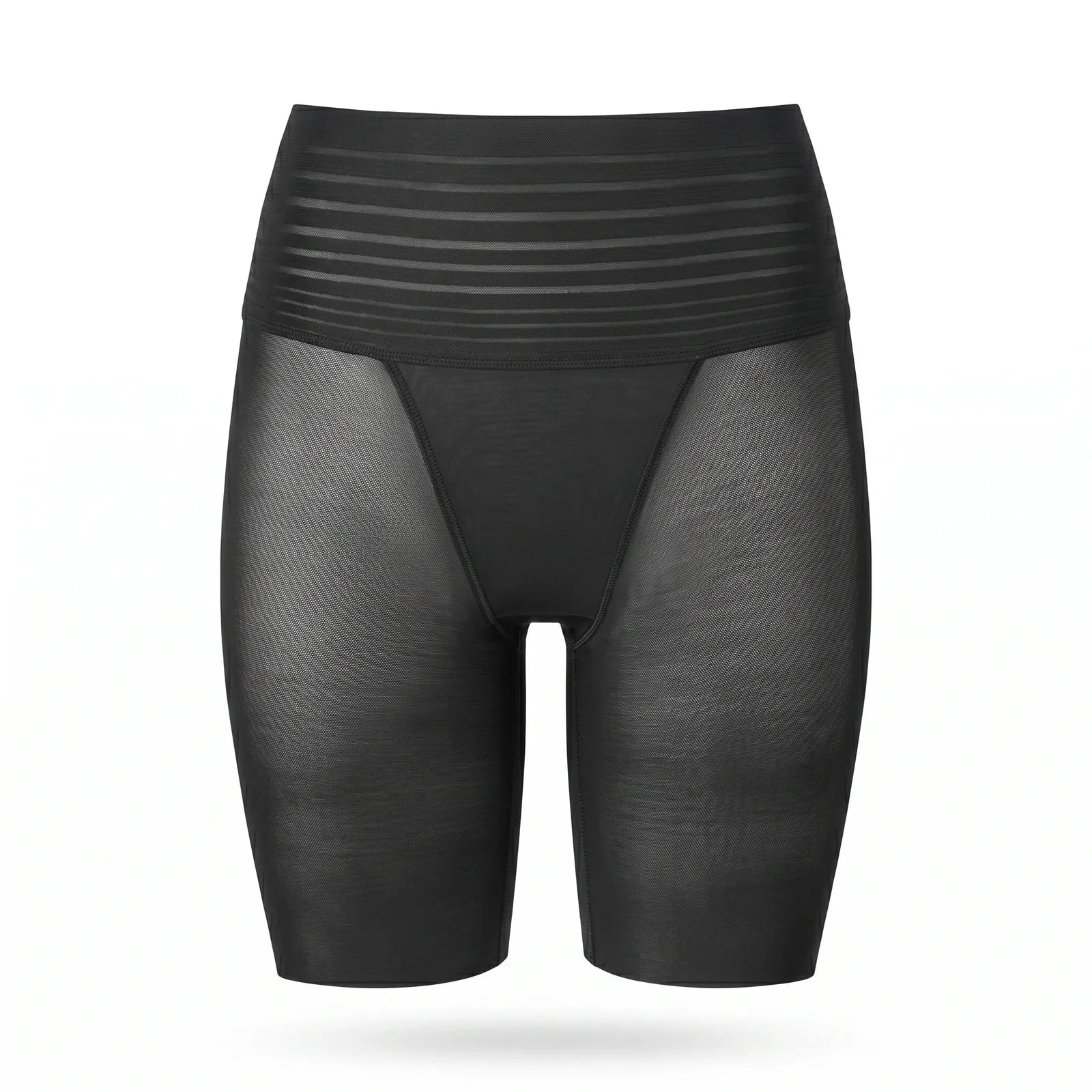 Panty anti-frottement mi-cuisse noir, taille haute, packshot