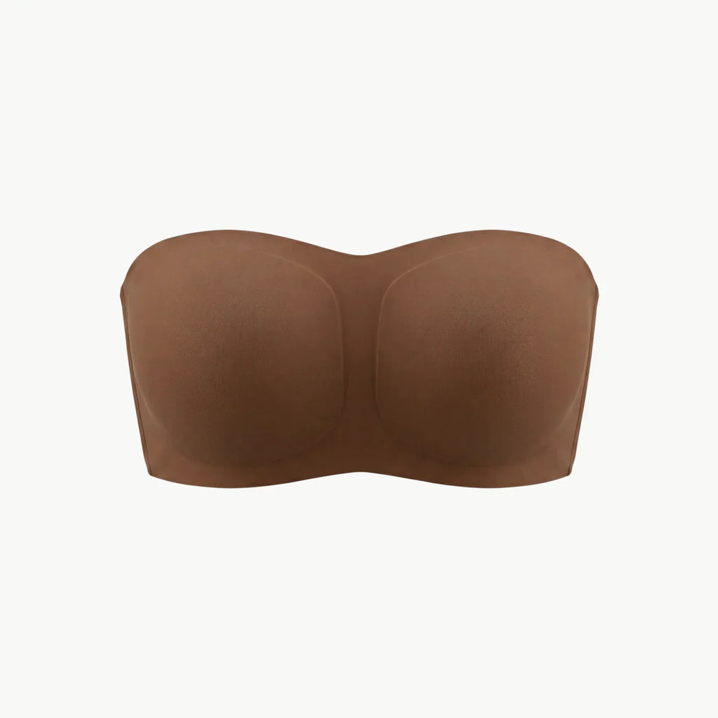 Soutien-gorge invisible sans bretelles marron, packshot